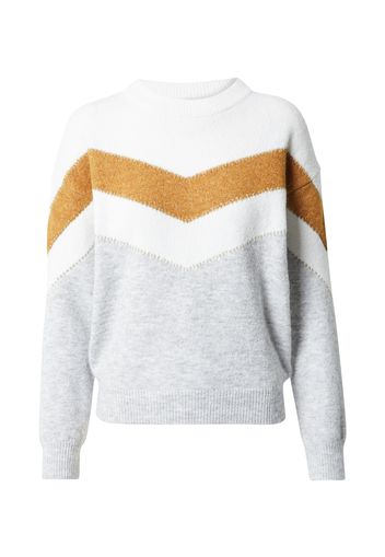 ABOUT YOU Pullover 'Janine'  grigio chiaro / bianco / cognac