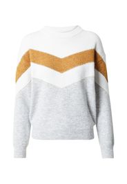 ABOUT YOU Pullover 'Janine'  grigio chiaro / bianco / cognac