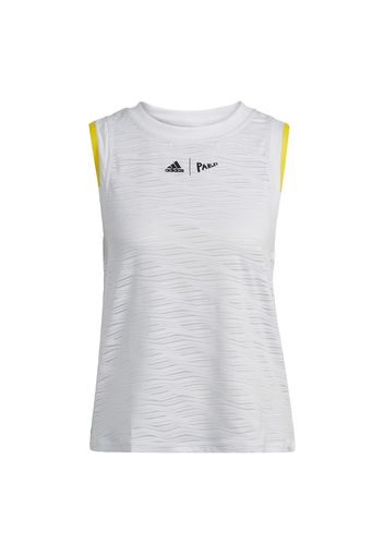 ADIDAS PERFORMANCE Top sportivo  bianco / grigio chiaro / giallo / nero