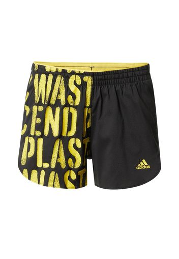 ADIDAS PERFORMANCE Pantaloni sportivi 'Run Fast'  nero / giallo