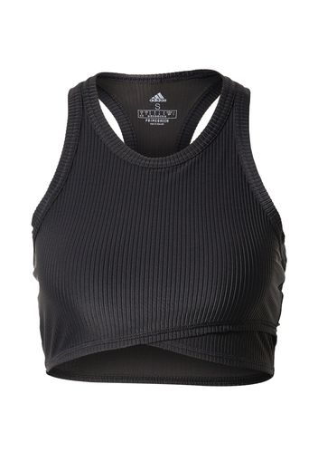 ADIDAS PERFORMANCE Top sportivo  nero / grigio chiaro