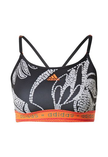 ADIDAS PERFORMANCE Reggiseno sportivo 'FARM Rio'  nero / arancione / grigio chiaro