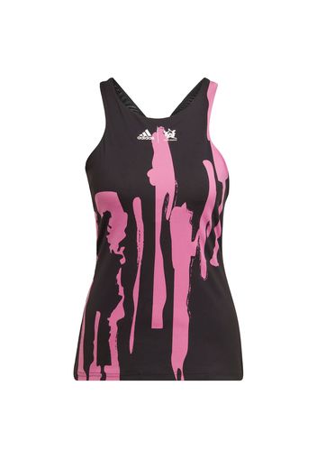 ADIDAS PERFORMANCE Top sportivo 'Thebe Magugu'  nero / fucsia / bianco