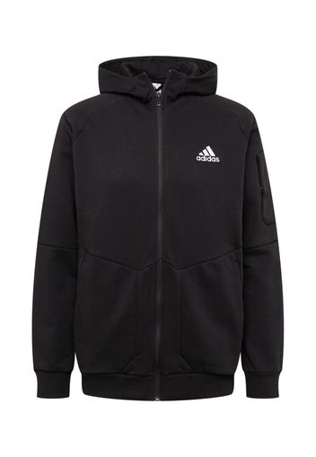 ADIDAS PERFORMANCE Giacca di felpa sportiva  nero / bianco