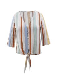 AIKI KEYLOOK Camicia da donna  blu fumo / caramello / verde pastello / offwhite