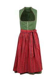 ALMSACH Dirndl  verde / rosso / bianco