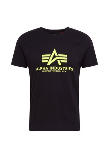 ALPHA INDUSTRIES Maglietta 'Basic T Neon Print'  giallo neon / nero