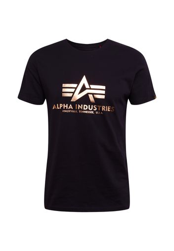 ALPHA INDUSTRIES Maglietta 'Basic T Foil Print'  oro / nero