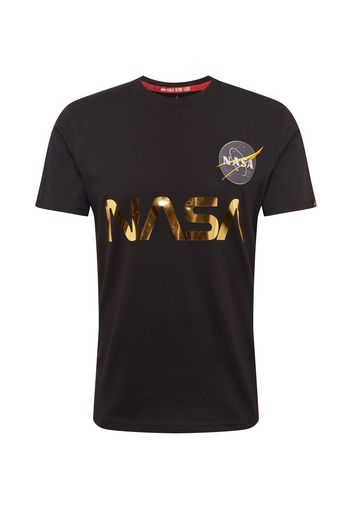 ALPHA INDUSTRIES Maglietta 'NASA Reflective T'  nero / oro