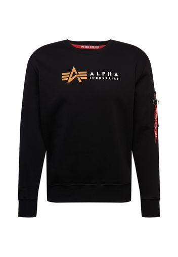 ALPHA INDUSTRIES Felpa 'Alpha'  nero / zafferano / bianco