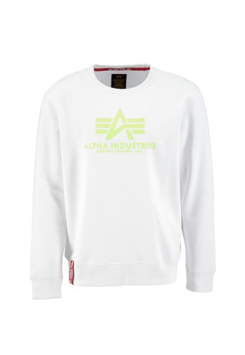 ALPHA INDUSTRIES Felpa  verde neon / bianco