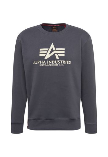 ALPHA INDUSTRIES Felpa 'Basic'  grigio scuro / bianco