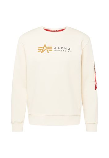 ALPHA INDUSTRIES Felpa 'Label'  nero / crema / ocra