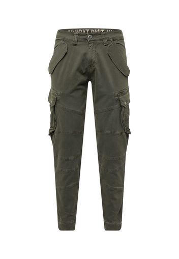 ALPHA INDUSTRIES Pantaloni cargo 'Combat'  grigio denim / rosso ciliegia / bianco