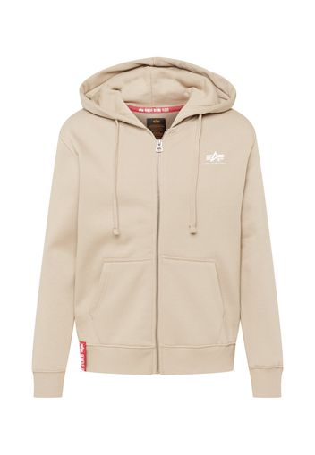 ALPHA INDUSTRIES Giacca di felpa  sabbia / bianco