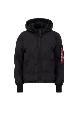 ALPHA INDUSTRIES Giacca invernale 'Flight Jacket Hooded Logo Puffer Wmn'  rosso / nero / bianco