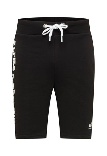 ALPHA INDUSTRIES Pantaloni 'Big Letters'  nero / bianco