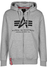 ALPHA INDUSTRIES Giacca di felpa 'Basic Zip'  grigio