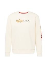 ALPHA INDUSTRIES Felpa 'Label'  nero / crema / ocra