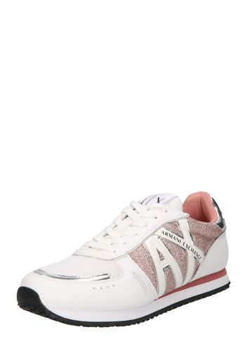 ARMANI EXCHANGE Sneaker bassa  rosa / argento / bianco