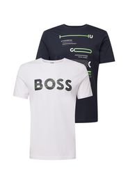 BOSS ATHLEISURE Maglietta  blu notte / offwhite / nero / verde chiaro