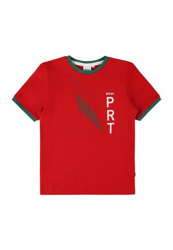 BOSS Kidswear Maglietta  verde scuro / rosso / bianco