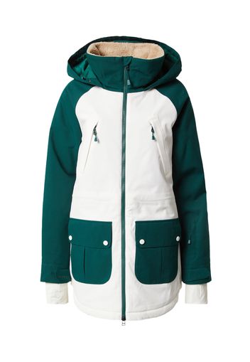 BURTON Giacca per outdoor  verde / bianco