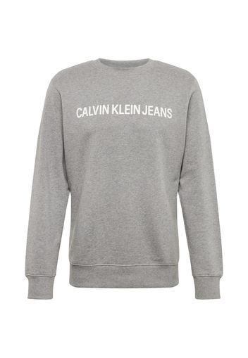 Calvin Klein Jeans Felpa  grigio / bianco