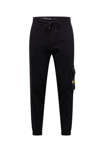 Calvin Klein Jeans Pantaloni cargo  nero / bianco / giallo