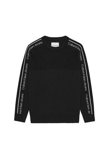 Calvin Klein Jeans Pullover 'INTARSIA'  nero / bianco