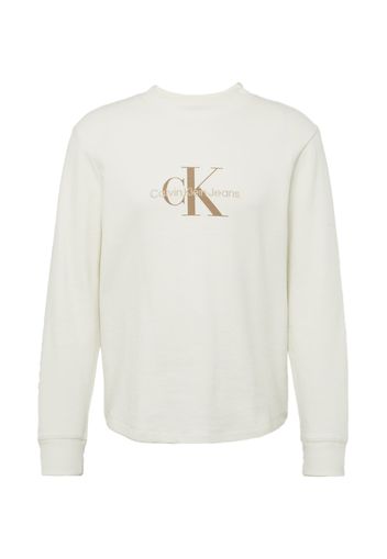 Calvin Klein Jeans Felpa  marrone / bianco naturale