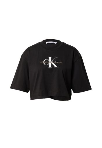 Calvin Klein Jeans Maglietta  marrone chiaro / nero / bianco