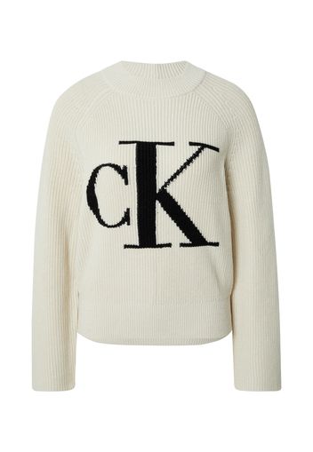 Calvin Klein Jeans Pullover  nero / guscio d'uovo