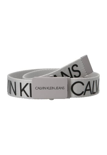 Calvin Klein Jeans Cintura 'CANVAS LOGO BELT'  grigio chiaro / nero