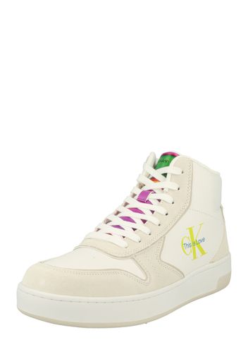 Calvin Klein Jeans Sneaker alta 'PRIDE'  limone / petrolio / bianco / offwhite