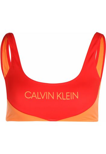 Calvin Klein Swimwear Top per bikini ' W '  rosso acceso / arancione