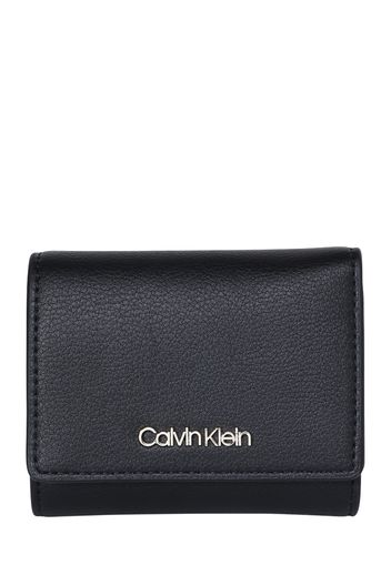 Calvin Klein Portamonete 'Trifold'  nero / argento