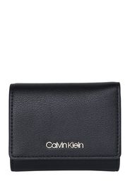 Calvin Klein Portamonete 'Trifold'  nero / argento