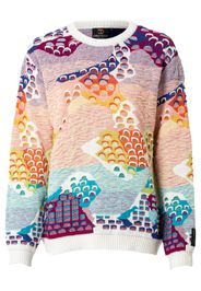 Carlo Colucci Pullover  blu chiaro / bacca / arancione / bianco