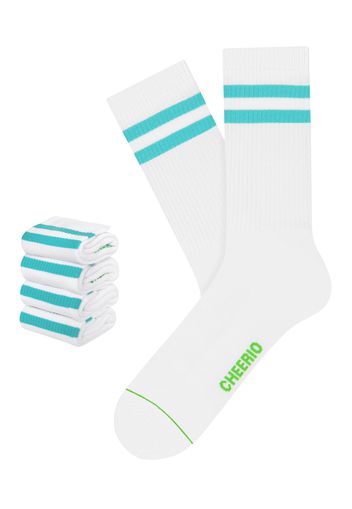 CHEERIO* Calzino 'TENNIS TYPE 4P'  blu / bianco