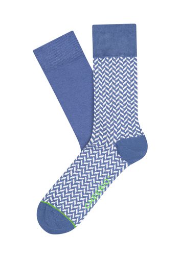 CHEERIO* Calzino 'HERRINGBONE HOMIE'  blu / bianco / verde neon