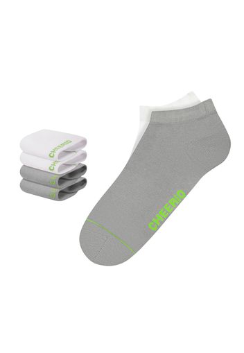 CHEERIO* Socken 'Sneaker Pal 4P'  grigio / bianco / lime