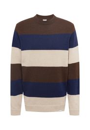 Cleptomanicx Pullover 'El Stripico'  beige / navy / marrone