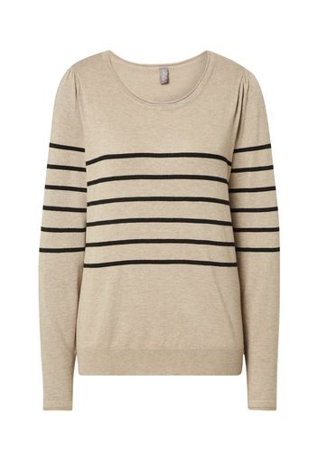 CULTURE Pullover 'Anne-Marie'  beige sfumato / nero