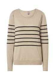 CULTURE Pullover 'Anne-Marie'  beige sfumato / nero