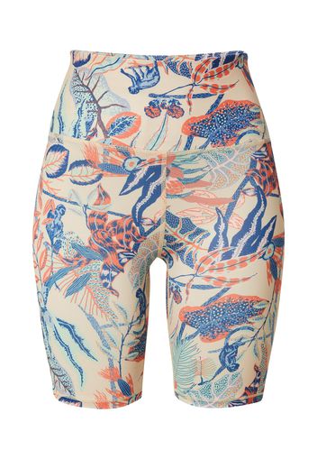 DEDICATED. Leggings 'Kortebo Vintage Jungle'  crema / marino / arancione scuro / bianco / azzurro