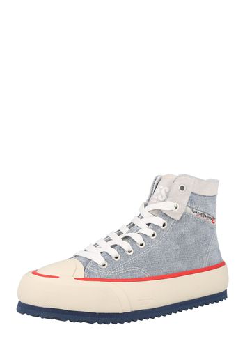 DIESEL Sneaker alta 'S-PRINCIPIA'  blu fumo / grigio / bianco lana / rosso