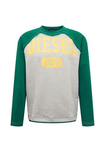 DIESEL Felpa 'RAGLEN'  grigio sfumato / limone / verde erba