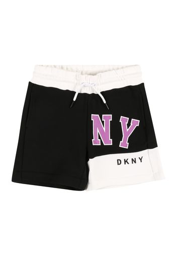 DKNY Pantaloni  nero / bianco / lilla chiaro