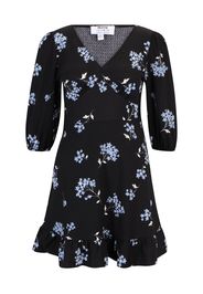 Dorothy Perkins Petite Abito '(Ay) Petite Blue Floral V Neck Mini Dres'  nero / blu chiaro / bianco